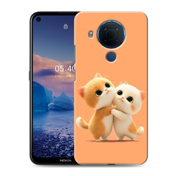 Силиконовый чехол на Nokia 5.4 с принтом Милые котики Силиконовый чехол на Nokia 5.4 с принтом Милые котики