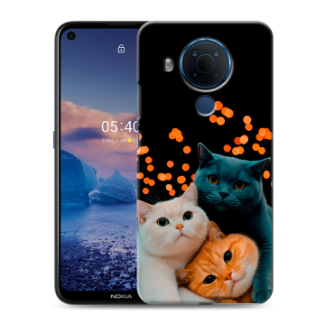 Силиконовый чехол на Nokia 5.4 с принтом Кошки Силиконовый чехол на Nokia 5.4 с принтом Кошки