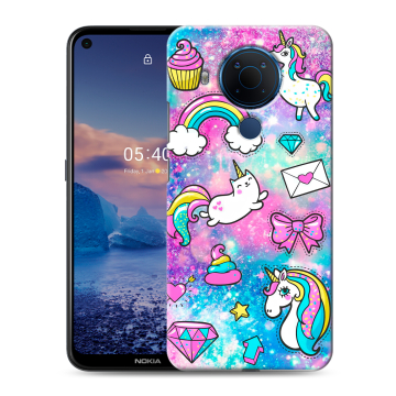 Силиконовый чехол на Nokia 5.4 с принтом Единороги Силиконовый чехол на Nokia 5.4 с принтом Единороги