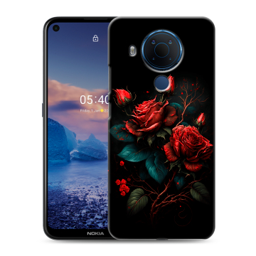 Силиконовый чехол на Nokia 5.4 с принтом Розы красные Силиконовый чехол на Nokia 5.4 с принтом Розы красные