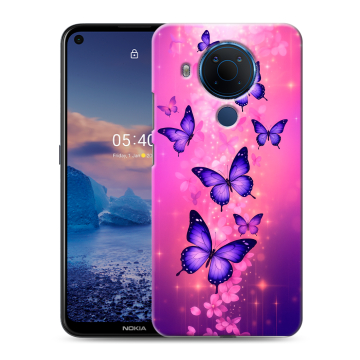Силиконовый чехол на Nokia 5.4 с принтом Бабочки Силиконовый чехол на Nokia 5.4 с принтом Бабочки