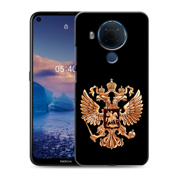 Силиконовый чехол на Nokia 5.4 с принтом Герб России золотой