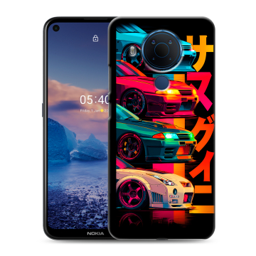 Силиконовый чехол на Nokia 5.4 с принтом Гоночные машины Силиконовый чехол на Nokia 5.4 с принтом Гоночные машины