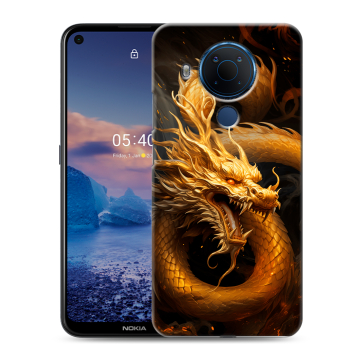 Силиконовый чехол на Nokia 5.4 с принтом Золотой дракон