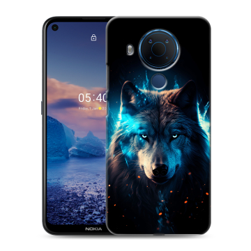 Силиконовый чехол на Nokia 5.4 с принтом Волк ночной Силиконовый чехол на Nokia 5.4 с принтом Волк ночной