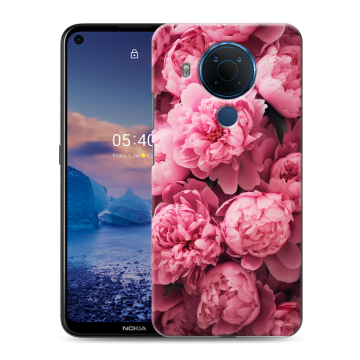 Силиконовый чехол на Nokia 5.4 с принтом цветы пионы Силиконовый чехол на Nokia 5.4 с принтом цветы пионы