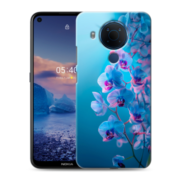 Силиконовый чехол на Nokia 5.4 с принтом голубые орхидеи Силиконовый чехол на Nokia 5.4 с принтом голубые орхидеи