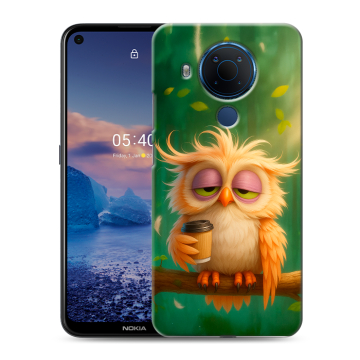 Силиконовый чехол на Nokia 5.4 с принтом сова Силиконовый чехол на Nokia 5.4 с принтом сова