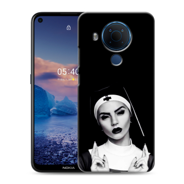 Силиконовый чехол на Nokia 5.4 с принтом монашка Силиконовый чехол на Nokia 5.4 с принтом монашка