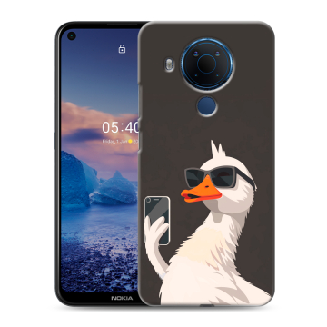 Силиконовый чехол на Nokia 5.4 с принтом утка в очках Силиконовый чехол на Nokia 5.4 с принтом утка в очках