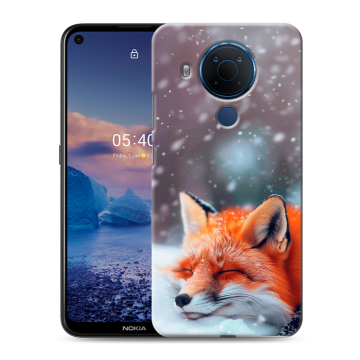 Силиконовый чехол на Nokia 5.4 с принтом лиса Силиконовый чехол на Nokia 5.4 с принтом лиса