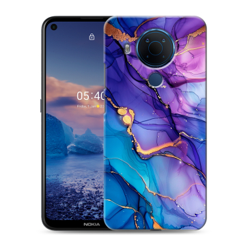 Силиконовый чехол на Nokia 5.4 с принтом синий мрамор Силиконовый чехол на Nokia 5.4 с принтом синий мрамор