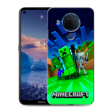 Силиконовый чехол на Nokia 5.4 с принтом Майнкрафт