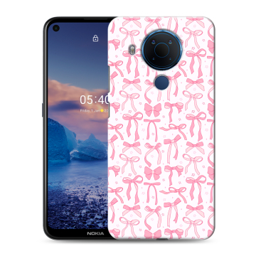 Силиконовый чехол на Nokia 5.4 с принтом Розовые бантики Силиконовый чехол на Nokia 5.4 с принтом Розовые бантики