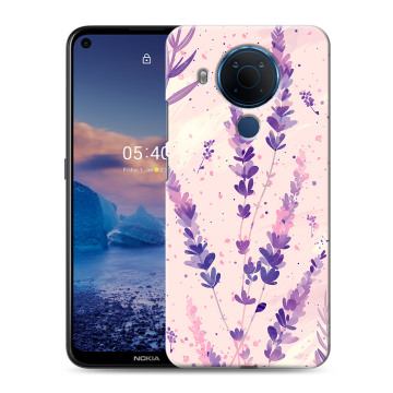 Силиконовый чехол на Nokia 5.4 с принтом цветы лаванда Силиконовый чехол на Nokia 5.4 с принтом цветы лаванда