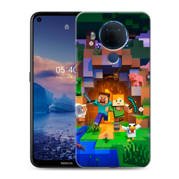 Силиконовый чехол на Nokia 5.4 с принтом Майнкрафт Minecraft