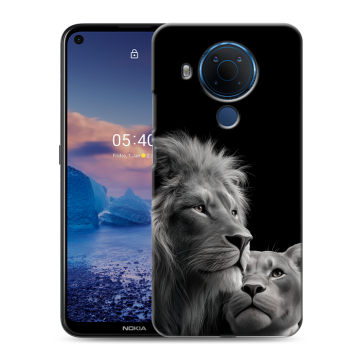 Силиконовый чехол на Nokia 5.4 с принтом Лев кошки