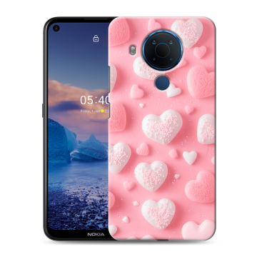 Силиконовый чехол на Nokia 5.4 с принтом Сердечки Силиконовый чехол на Nokia 5.4 с принтом Сердечки