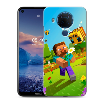Силиконовый чехол на Nokia 5.4 с принтом Майнкрафт Minecraft Силиконовый чехол на Nokia 5.4 с принтом Майнкрафт Minecraft