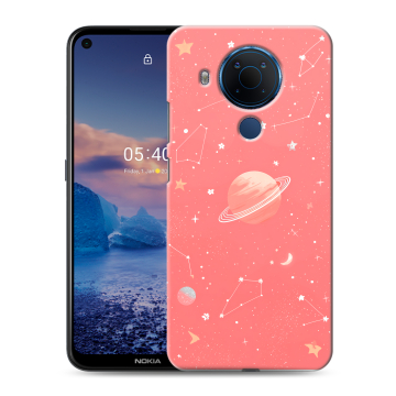 Силиконовый чехол на Nokia 5.4 с принтом Розовый космос