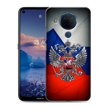Силиконовый чехол на Nokia 5.4 с принтом Флаг России Силиконовый чехол на Nokia 5.4 с принтом Флаг России
