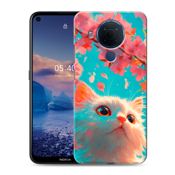 Силиконовый чехол на Nokia 5.4 с принтом Красивый кот