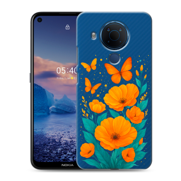 Силиконовый чехол на Nokia 5.4 с принтом цветы бабочки