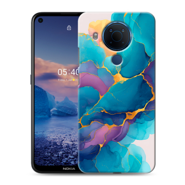 Силиконовый чехол на Nokia 5.4 с принтом Мрамор блестки