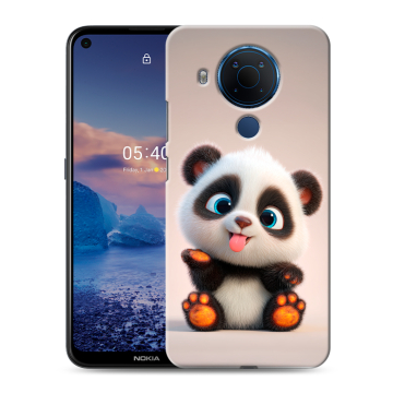Силиконовый чехол на Nokia 5.4 с принтом милая панда Силиконовый чехол на Nokia 5.4 с принтом милая панда