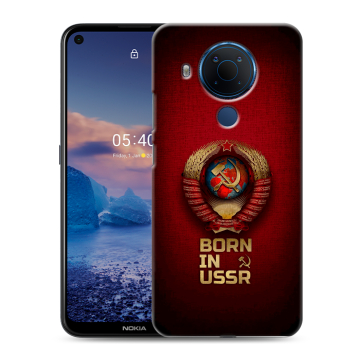 Силиконовый чехол на Nokia 5.4 с принтом Флаг Герб СССР