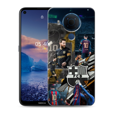 Силиконовый чехол на Nokia 5.4 с принтом Messi Barcelona Силиконовый чехол на Nokia 5.4 с принтом Messi Barcelona