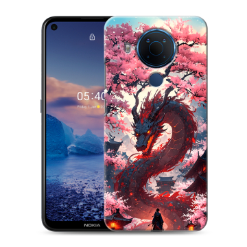 Силиконовый чехол на Nokia 5.4 с принтом Дракон Японский Силиконовый чехол на Nokia 5.4 с принтом Дракон Японский