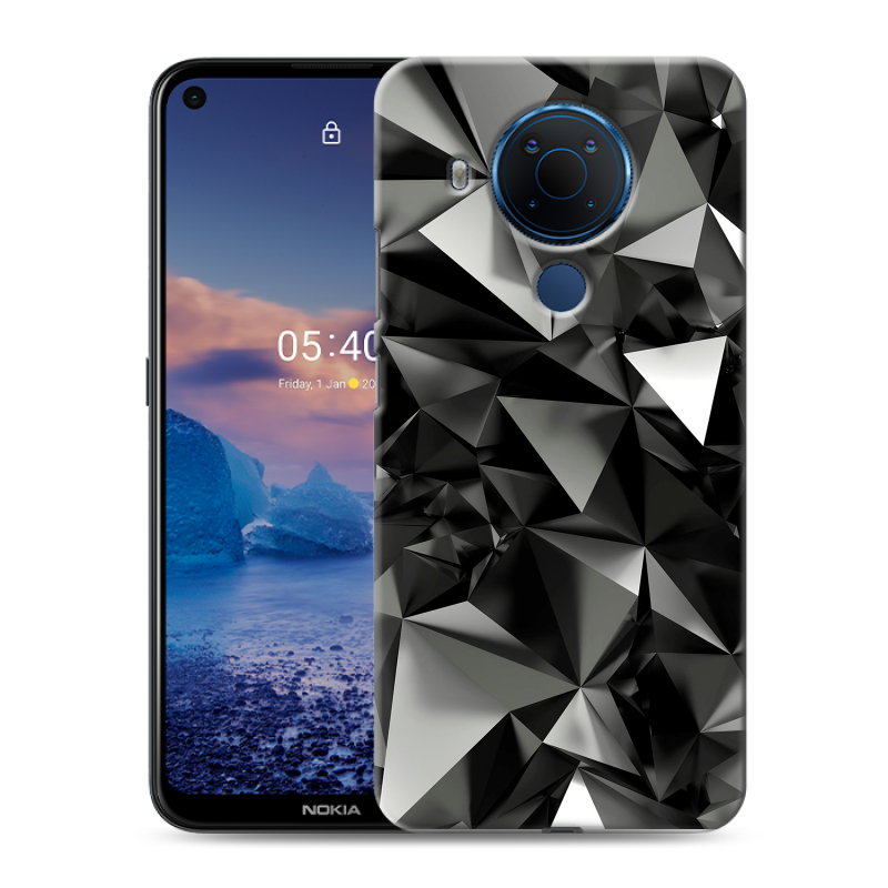Силиконовый чехол на Nokia 5.4 с принтом Черные кристаллы Силиконовый чехол на Nokia 5.4 с принтом Черные кристаллы