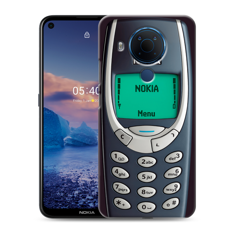 Силиконовый противоударный чехол на Nokia 5.4 с принтом Старый телефон Силиконовый противоударный чехол на Nokia 5.4 с принтом Старый телефон