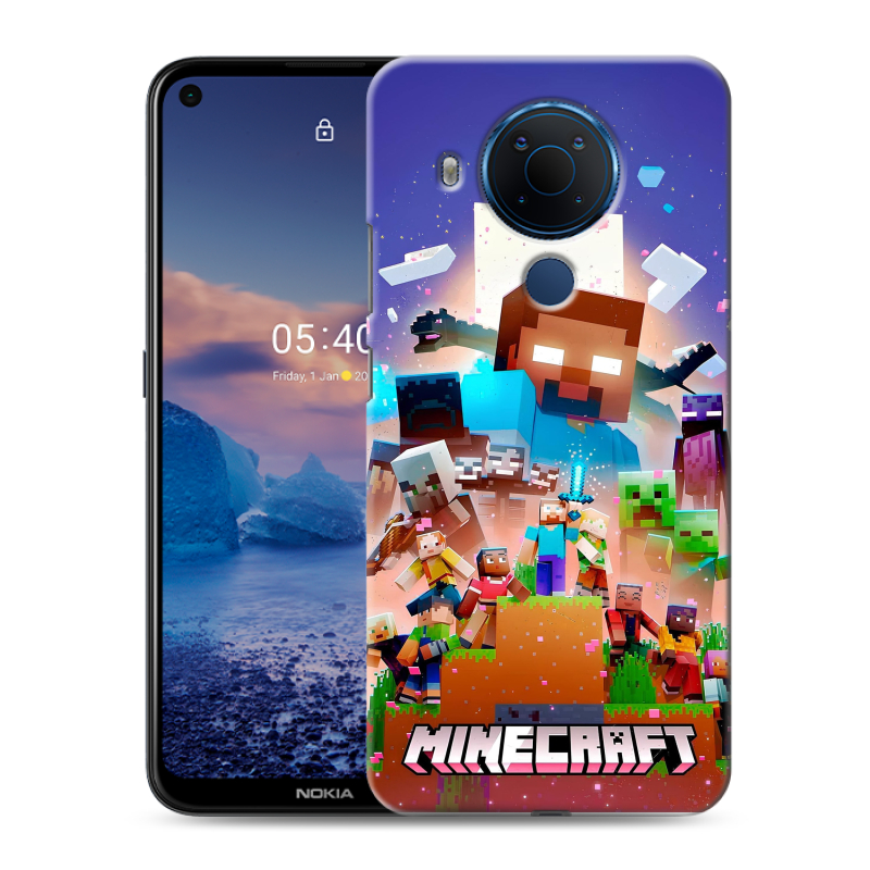 Силиконовый чехол на Nokia 5.4 с принтом Майнкрафт Minecraft Силиконовый чехол на Nokia 5.4 с принтом Майнкрафт Minecraft