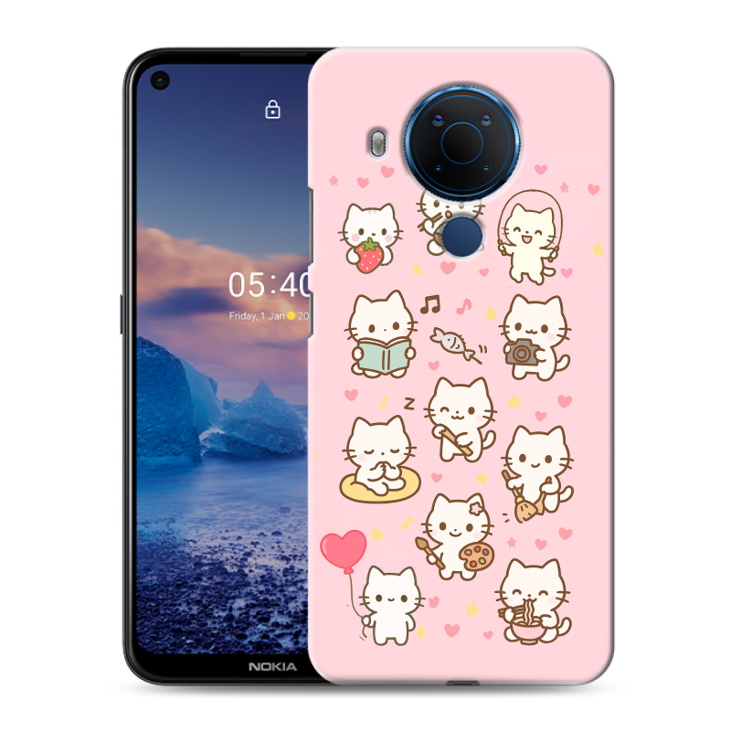 Силиконовый противоударный чехол на Nokia 5.4 с принтом Hello Kitty Хелоу Кити Силиконовый противоударный чехол на Nokia 5.4 с принтом Hello Kitty Хелоу Кити