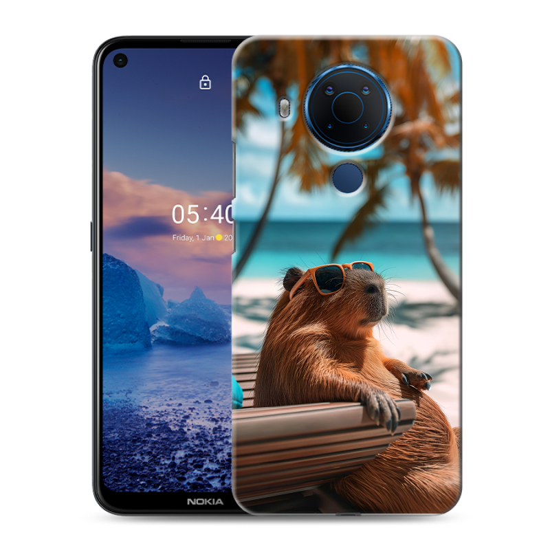 Силиконовый чехол на Nokia 5.4 с принтом Капибара Силиконовый чехол на Nokia 5.4 с принтом Капибара