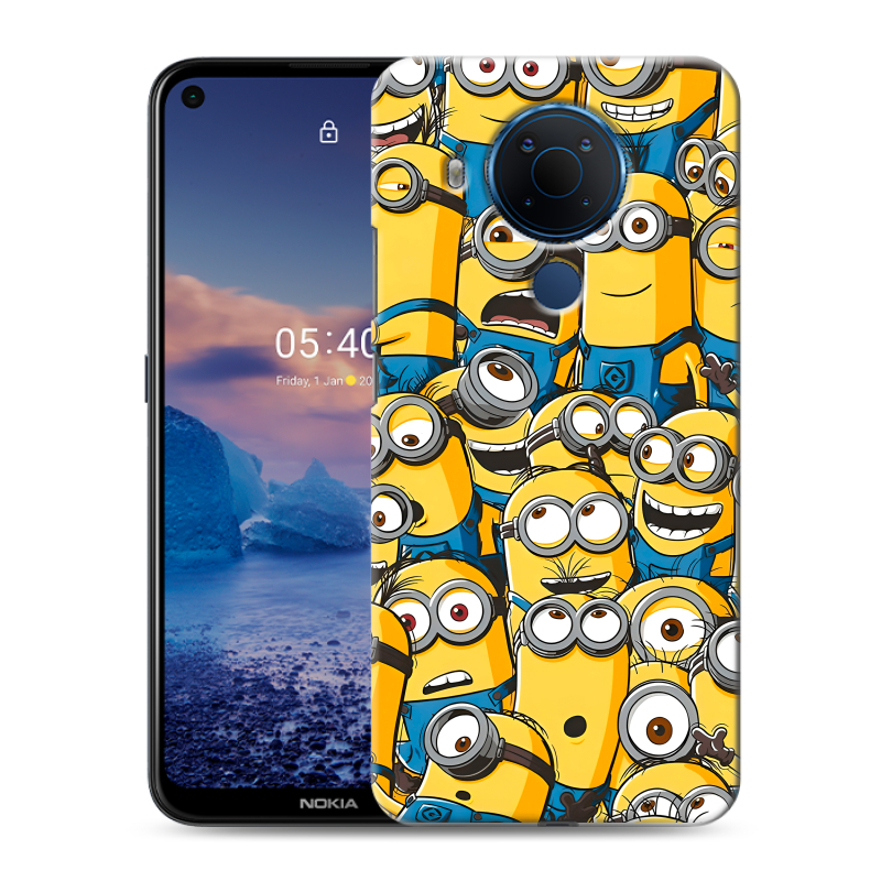 Силиконовый противоударный чехол на Nokia 5.4 с принтом Миньоны Силиконовый противоударный чехол на Nokia 5.4 с принтом Миньоны