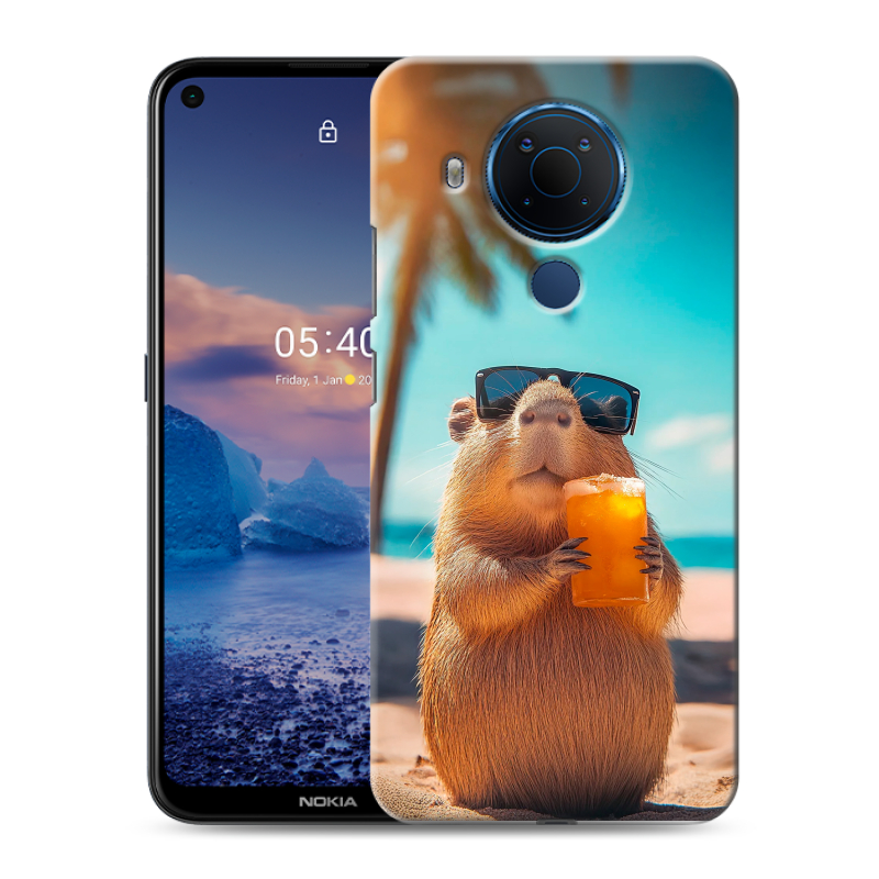 Силиконовый чехол на Nokia 5.4 с принтом Капибара Силиконовый чехол на Nokia 5.4 с принтом Капибара
