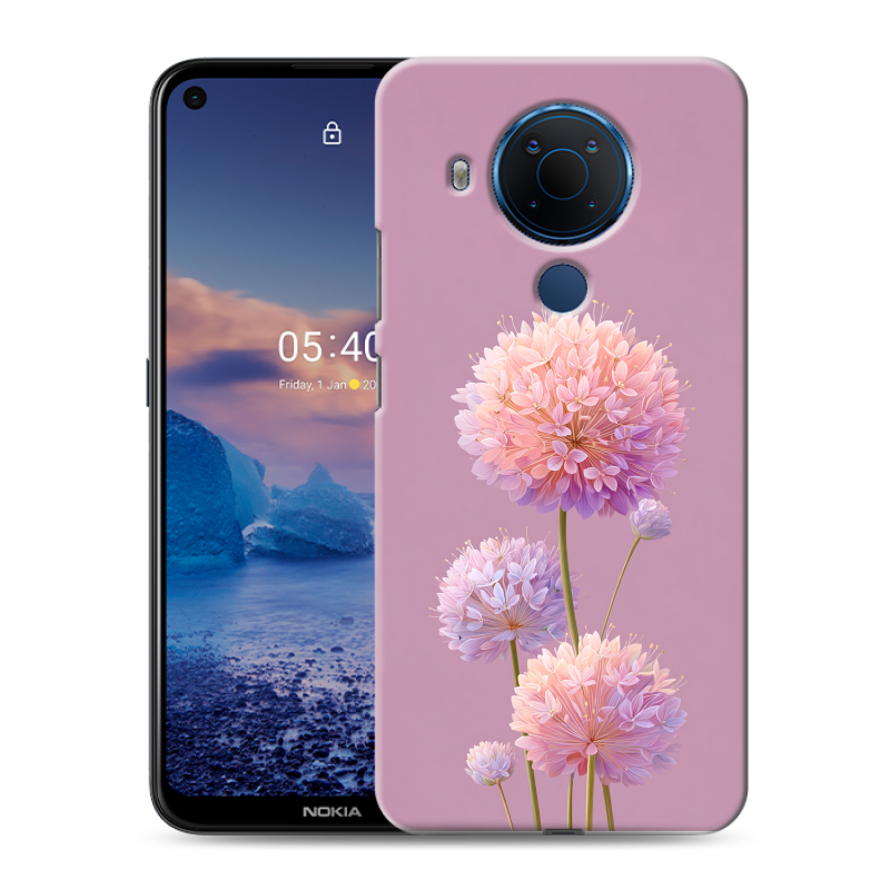 Силиконовый противоударный чехол на Nokia 5.4 с принтом Цветы Силиконовый противоударный чехол на Nokia 5.4 с принтом Цветы
