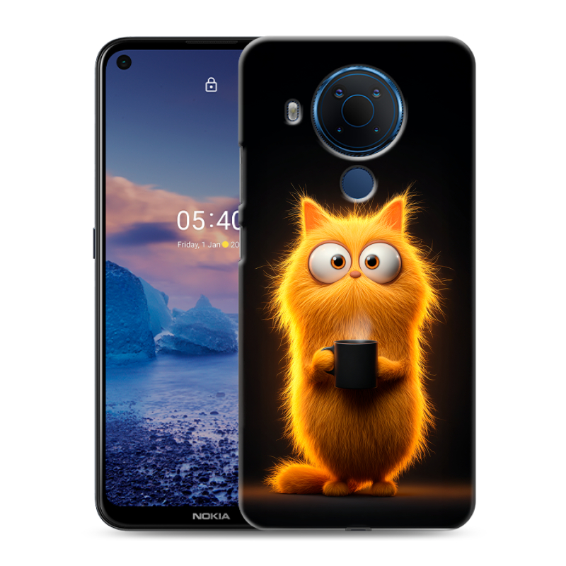 Силиконовый противоударный чехол на Nokia 5.4 с принтом Смешной кот Силиконовый противоударный чехол на Nokia 5.4 с принтом Смешной кот