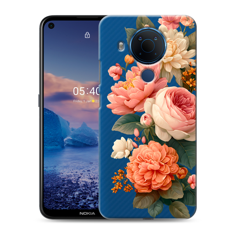 Силиконовый чехол на Nokia 5.4 с принтом цветы Силиконовый чехол на Nokia 5.4 с принтом цветы