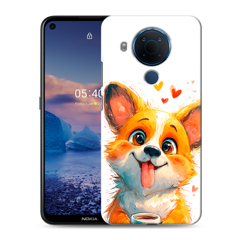 Силиконовый чехол на Nokia 5.4 с принтом корги Силиконовый чехол на Nokia 5.4 с принтом корги