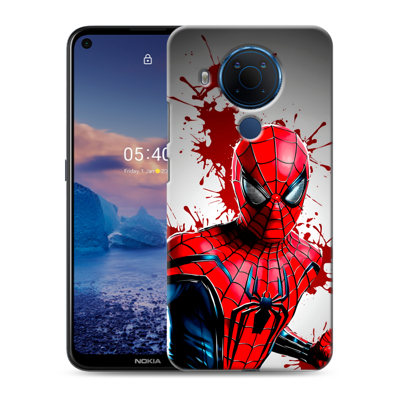 Силиконовый противоударный чехол на Nokia 5.4 с принтом Spiderman Человек паук Силиконовый противоударный чехол на Nokia 5.4 с принтом Spiderman Человек паук