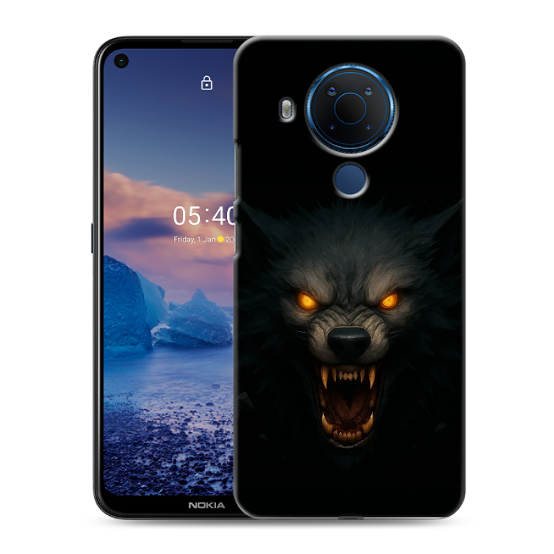 Силиконовый чехол на Nokia 5.4 с принтом Волк Силиконовый чехол на Nokia 5.4 с принтом Волк