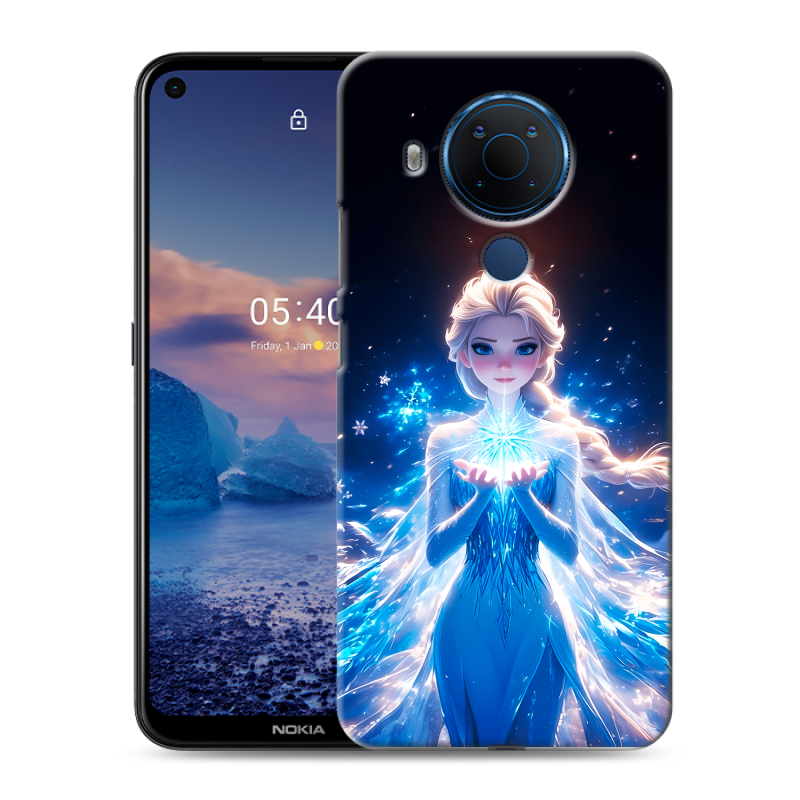 Силиконовый чехол на Nokia 5.4 с принтом Холодное сердце Frozen Силиконовый чехол на Nokia 5.4 с принтом Холодное сердце Frozen