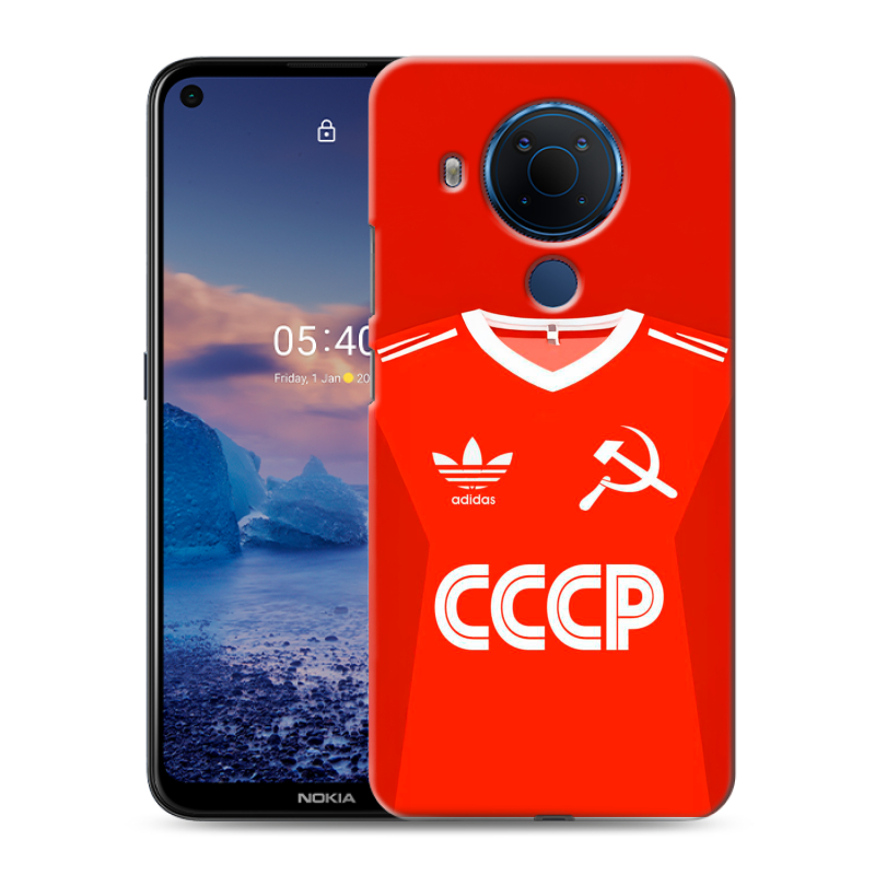 Силиконовый чехол на Nokia 5.4 с принтом Флаг Герб СССР Силиконовый чехол на Nokia 5.4 с принтом Флаг Герб СССР