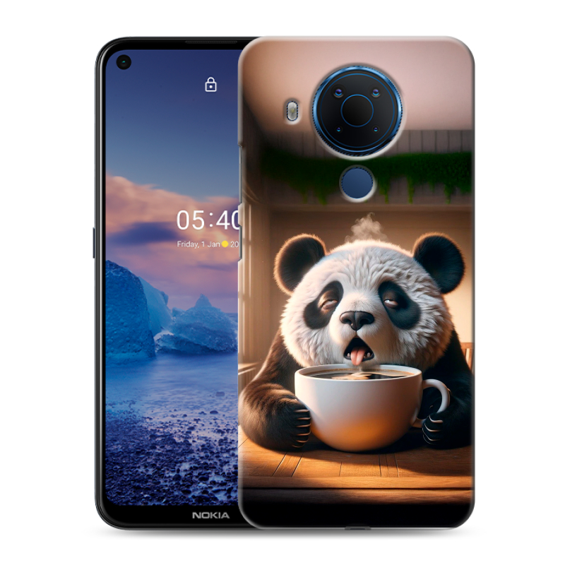 Силиконовый чехол на Nokia 5.4 с принтом смешная панда Силиконовый чехол на Nokia 5.4 с принтом смешная панда