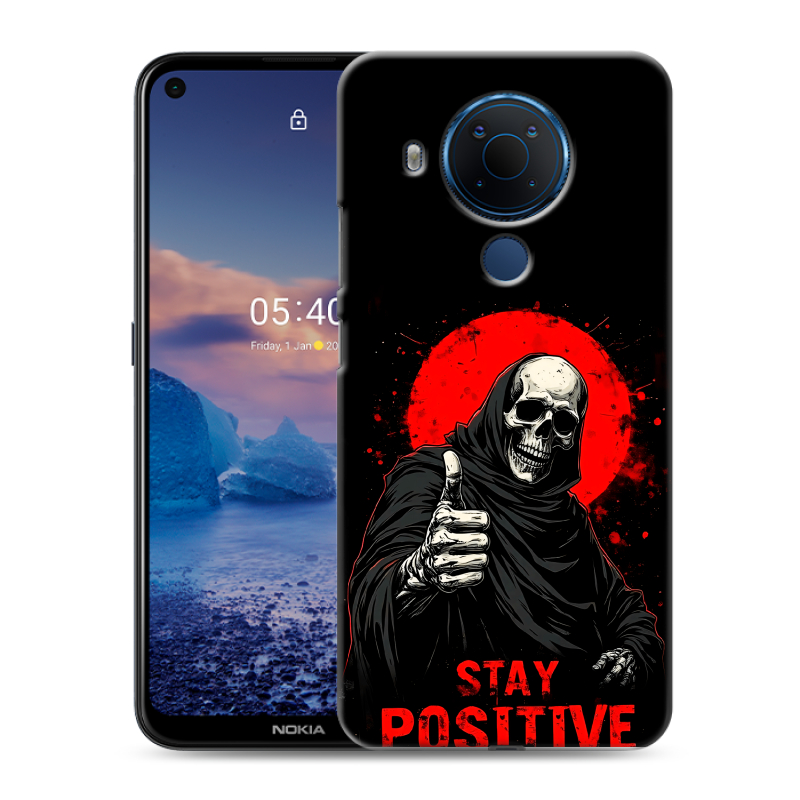 Силиконовый чехол на Nokia 5.4 с принтом смешной скелет Силиконовый чехол на Nokia 5.4 с принтом смешной скелет