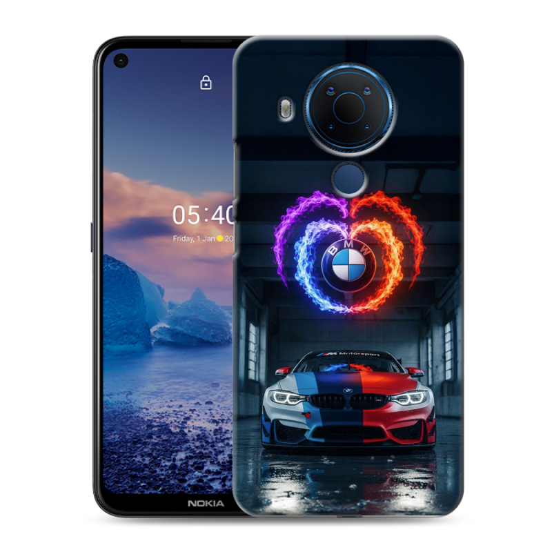 Силиконовый противоударный чехол на Nokia 5.4 с принтом BMW БМВ Силиконовый противоударный чехол на Nokia 5.4 с принтом BMW БМВ